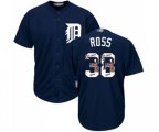 Detroit Tigers #38 Tyson Ross Authentic Navy Blue Team Logo Fashion Cool Base Baseball Jersey