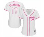 Women's Washington Nationals #17 Andrew Stevenson Replica White Fashion Cool Base Baseball Jersey