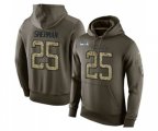 Seattle Seahawks #25 Richard Sherman Green Salute To Service Pullover Hoodie