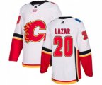 Calgary Flames #20 Curtis Lazar Authentic White Away Hockey Jersey
