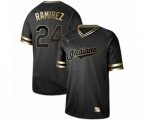 Cleveland Indians #24 Manny Ramirez Authentic Black Gold Fashion Baseball Jersey