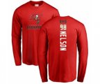 Tampa Bay Buccaneers #98 Anthony Nelson Red Backer Long Sleeve T-Shirt