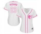 Women's Baltimore Orioles #23 Joey Rickard Replica White Fashion Cool Base Baseball Jersey