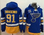 St. Louis Blues #91 Vladimir Tarasenko Light Blue Name & Number Pullover NHL Hoodie