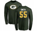Green Bay Packers #55 Za'Darius Smith Green Name & Number Logo Long Sleeve T-Shirt