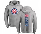 MLB Nike Chicago Cubs #34 Jon Lester Ash Backer Pullover Hoodie