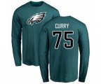 Philadelphia Eagles #75 Vinny Curry Green Name & Number Logo Long Sleeve T-Shirt
