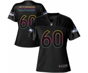 Women Seattle Seahawks #60 Phil Haynes Game Black Fashion Football Jersey