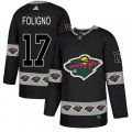 Minnesota Wild #17 Marcus Foligno Authentic Black Team Logo Fashion NHL Jersey