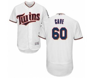 Minnesota Twins Jake Cave White Home Flex Base Authentic Collection Baseball Player Jersey