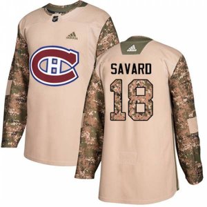 Montreal Canadiens #18 Serge Savard Authentic Camo Veterans Day Practice NHL Jersey