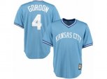 Kansas City Royals #4 Alex Gordon Authentic Light Blue Cooperstown MLB Jersey