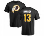 Washington Redskins #13 Kelvin Harmon Black Name & Number Logo T-Shirt