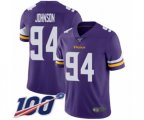 Minnesota Vikings #94 Jaleel Johnson Purple Team Color Vapor Untouchable Limited Player 100th Season Football Jersey