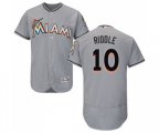 Miami Marlins #10 JT Riddle Grey Road Flex Base Authentic Collection Baseball Jersey