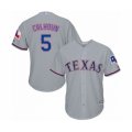 Texas Rangers #5 Willie Calhoun Authentic Grey Road Cool Base Baseball Player Jersey