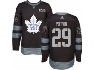 Toronto Maple Leafs #29 Felix Potvin Authentic Black 1917-2017 100th Anniversary NHL Jersey
