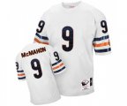 Mitchell and Ness Chicago Bears #9 Jim McMahon White Small Number Authentic Throwback Football Jersey