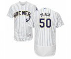 Milwaukee Brewers Ray Black White Home Flex Base Authentic Collection Baseball Player Jersey