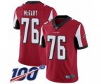 Atlanta Falcons #76 Kaleb McGary Red Team Color Vapor Untouchable Limited Player 100th Season Football Jersey