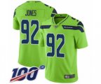 Seattle Seahawks #92 Nazair Jones Limited Green Rush Vapor Untouchable 100th Season Football Jersey