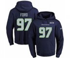 Seattle Seahawks #97 Poona Ford Navy Blue Name & Number Pullover Hoodie