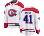 Montreal Canadiens #41 Paul Byron Authentic White Away Fanatics Branded Breakaway NHL Jersey