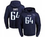 Tennessee Titans #64 Nate Davis Navy Blue Name & Number Pullover Hoodie