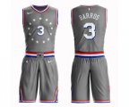 Philadelphia 76ers #3 Dana Barros Swingman Gray Basketball Suit Jersey - City Edition