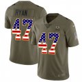 Green Bay Packers #47 Jake Ryan Limited Olive USA Flag 2017 Salute to Service NFL Jersey