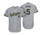 Los Angeles Dodgers #5 Corey Seager Gray 2017 Memorial Day Collection Flex Base Jersey