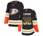 Anaheim Ducks #32 Jacob Larsson Authentic Black Drift Fashion Hockey Jersey