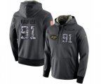 New York Jets #91 Bronson Kaufusi Stitched Black Anthracite Salute to Service Player Performance Hoodie