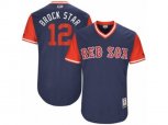 Boston Red Sox #12 Brock Holt Brock Star Authentic Navy Blue 2017 Players Weekend MLB Jersey