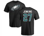 Philadelphia Eagles #27 Malcolm Jenkins Black Name & Number Logo T-Shirt