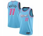 Miami Heat #11 Dion Waiters Authentic Blue Basketball Jersey - 2019-20 City Edition