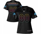 Women Detroit Lions #80 Danny Amendola Game Black Fashion Football Jersey