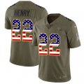 Tennessee Titans #22 Derrick Henry Limited Olive USA Flag 2017 Salute to Service NFL Jersey