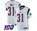 New England Patriots #31 Jonathan Jones White Vapor Untouchable Limited Player 100th Season Football Jersey