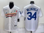 Los Angeles Dodgers #34 Fernando Valenzuela Rainbow White Mexico Cool Base Nike Jersey