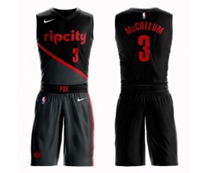 Portland Trail Blazers #3 C.J. McCollum Swingman Black Basketball Suit Jersey - City Edition
