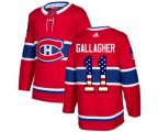 Montreal Canadiens #11 Brendan Gallagher Authentic Red USA Flag Fashion NHL Jersey
