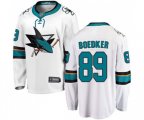 San Jose Sharks #89 Mikkel Boedker Fanatics Branded White Away Breakaway NHL Jersey