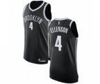 Brooklyn Nets #4 Henry Ellenson Authentic Black Basketball Jersey - Icon Edition