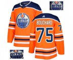Edmonton Oilers #75 Evan Bouchard Authentic Orange Fashion Gold NHL Jersey
