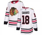 Chicago Blackhawks #18 Denis Savard Authentic White Away NHL Jersey