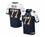 Dallas Cowboys #77 Tyron Smith Limited Navy Gold Throwback Alternate NFL Jersey