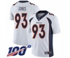 Denver Broncos #93 Dre'Mont Jones White Vapor Untouchable Limited Player 100th Season Football Jersey