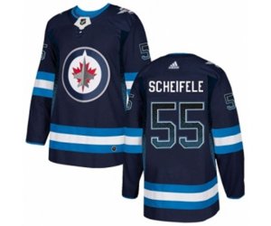 Winnipeg Jets #55 Mark Scheifele Authentic Navy Blue Drift Fashion NHL Jersey