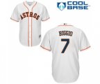 Houston Astros #7 Craig Biggio Replica White Home Cool Base Baseball Jersey